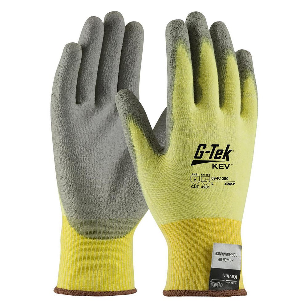Cut, Puncture & Abrasive-Resistant Gloves: Size S, ANSI Cut A2, ANSI Puncture 1, Polyurethane, Kevlar