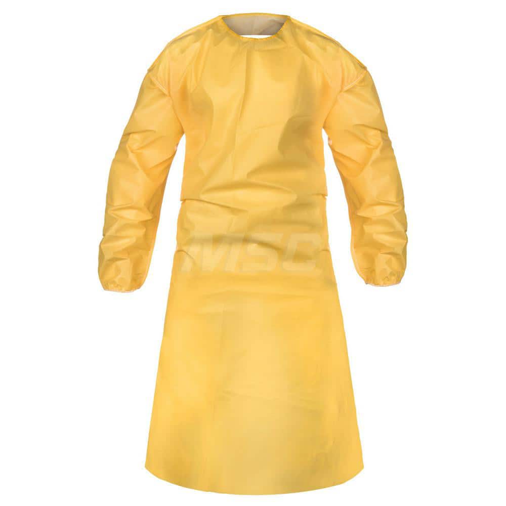 Disposable & Chemical-Resistant Apron: Size X-Large, 53" Length, Yellow