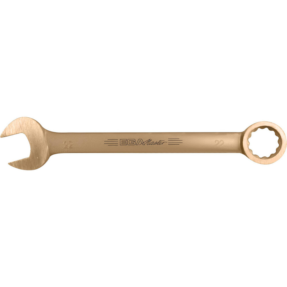 Combination Wrench: 22.00 mm Head Size, 15 deg Offset - 240.00 mm OAL, Beryllium Copper, Plain Finish