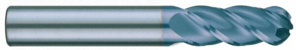 RobbJack B-300-16-C Ball End Mill: 0.5" Dia, 0.625" LOC, 3 Flute, Solid Carbide 
