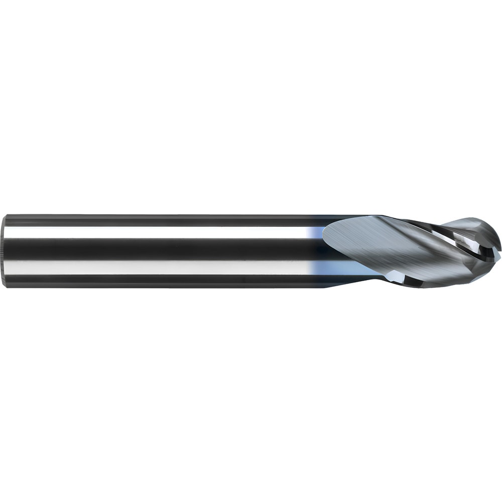 Ball End Mill: 0.5" Dia, 0.625" LOC, 3 Flute, Solid Carbide