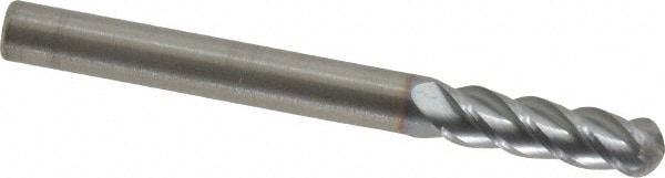 RobbJack B-440-06-C Ball End Mill: 0.1875" Dia, 0.625" LOC, 4 Flute, Solid Carbide Image