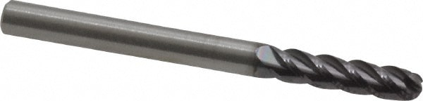 RobbJack B-440-04-A Ball End Mill: 0.125" Dia, 0.5" LOC, 4 Flute, Solid Carbide Image