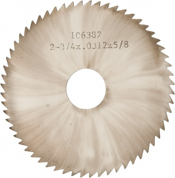 Slitting & Slotting Saw: 2-3/4" Dia, 0.0313" Thick, 60 Teeth, Solid Carbide