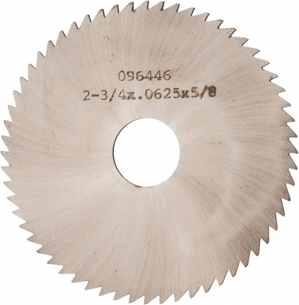 Slitting & Slotting Saw: 2-3/4" Dia, 1/16" Thick, 60 Teeth, Solid Carbide