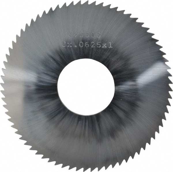 Slitting & Slotting Saw: 3" Dia, 1/16" Thick, 1" Arbor Hole, 72 Teeth, Solid Carbide