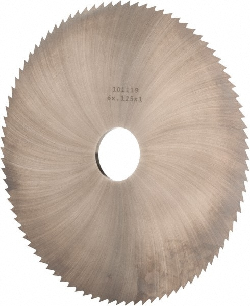 Made in USA X7G125 Slitting & Slotting Saw: 6" Dia, 1/8" Thick, 1" Arbor Hole, 120 Teeth, Solid Carbide Image