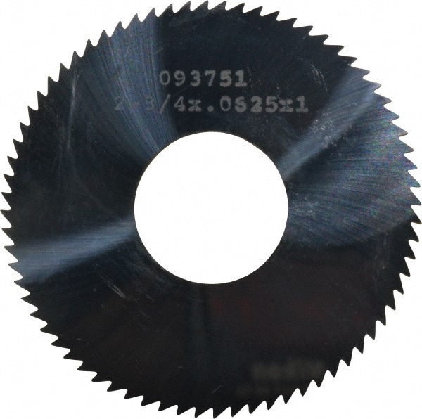 Made in USA X4C062572 Slitting & Slotting Saw: 2-3/4" Dia, 1/16" Thick, 1" Arbor Hole, 72 Teeth, Solid Carbide Image