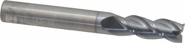 RobbJack ST-343-10-C Corner Chamfer End Mill: 0.3125" Dia, 0.8125" LOC, 3 Flute, 0.004 to 0.006" Chamfer Width, Solid Carbide Image