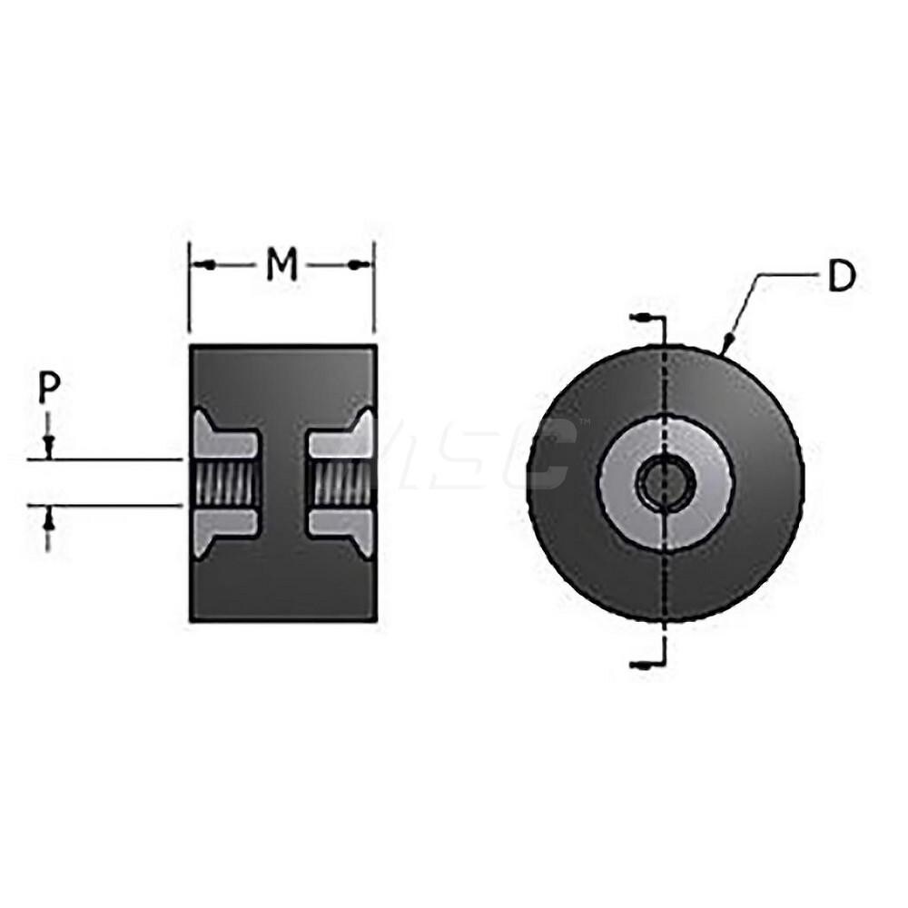 910 Lb Capacity, 1/2-13 Plate/Plate Vibration Isolator