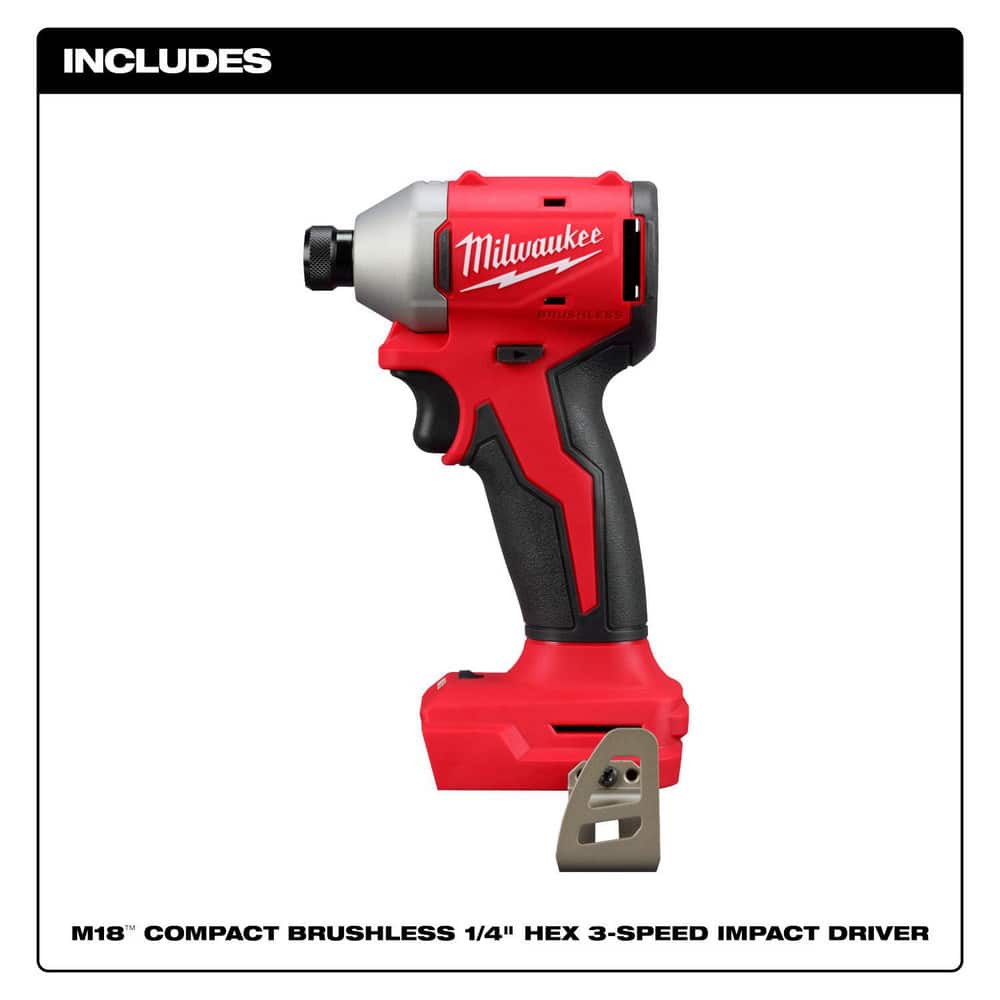 Impact Drivers; Voltage: 18.00 ; Handle Type: Pistol Grip ; Drive Size: 1/4in (Inch); Speed (RPM): 3600 ; Number Of Speeds: 3-Speed ; Torque (In/Lb): 1700.00
