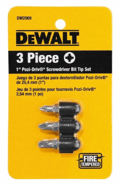 DeWALT Screwdriver Insert Bit Set: | 3-Pack | Part #DW2069