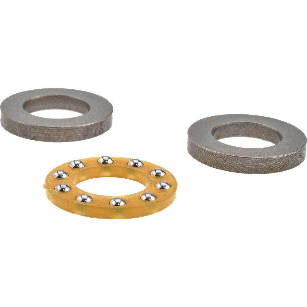 Thrust Ball Bearing: 1/2" ID, 7/8" OD, 3/8" Thick, Ball