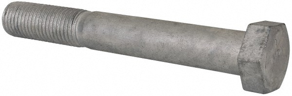 Hex Head Cap Screw: 1-8 x 7-1/2", Grade 5 Steel, Hot Dipped Galvanized Finish