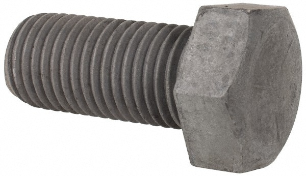 Hex Head Cap Screw: 1-1/4 - 7 x 2-3/4", Grade 5 Steel, Hot Dipped Galvanized Finish