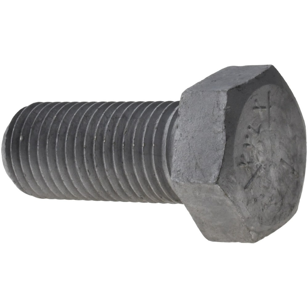 Hex Head Cap Screw: 1-1/4 - 7 x 3", Grade 5 Steel, Hot Dipped Galvanized Finish