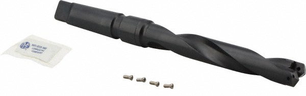 Indexable Spade Drill: 13/16 to 13/16" Dia, 4-3/4" Max Depth, Helical Flute