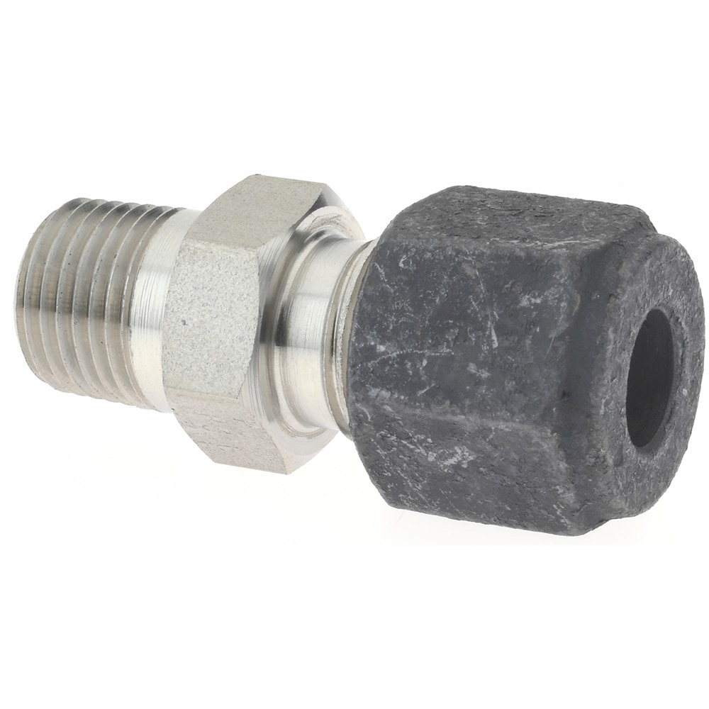 Compression Tube Connector: 1/8" Thread, Compression x MNPT