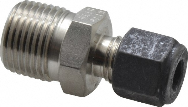 Parker 4-6 FBZ-SS Compression Tube Connector: 3/8" Thread, Compression x MNPT Image