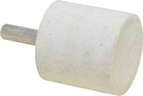 Mounted Polishing Bob: Cylinder Shape, 1-1/4" Max Dia, 1/4" Shank Dia, Wool Felt
