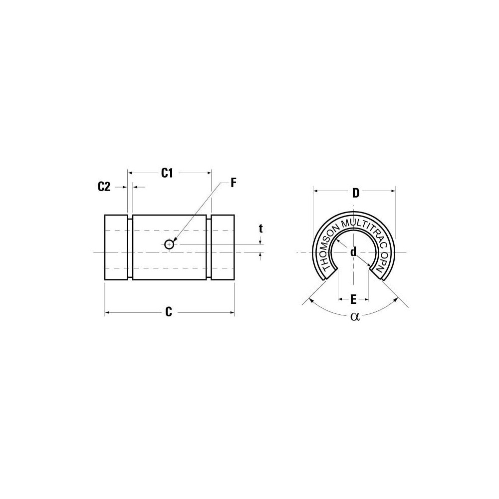 30mm ID, Closed Linear Bearing with Two Integral Wipers