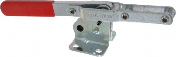 Pull-Action Latch Clamp: Horizontal, 1,200 lb, U-Hook, Flanged Base