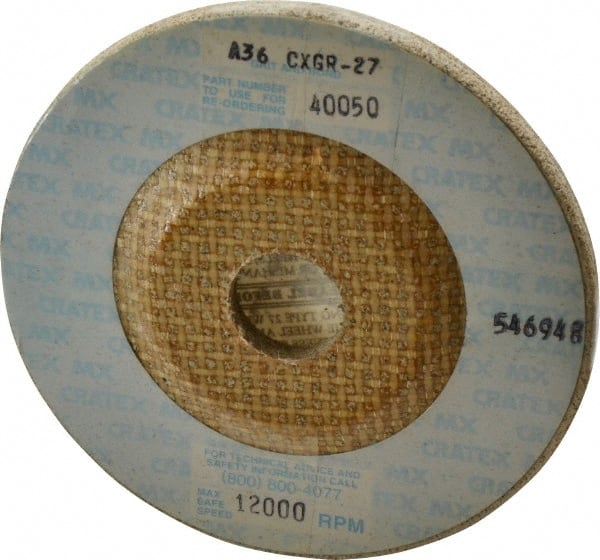 Cratex 40050 Depressed Center Wheel: Type 27, 4-1/2" Dia, Aluminum Oxide 
