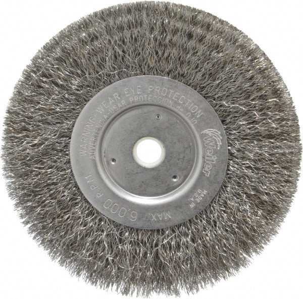 Weiler 93615 Wheel Brush: 6" Wheel Dia, Crimped 