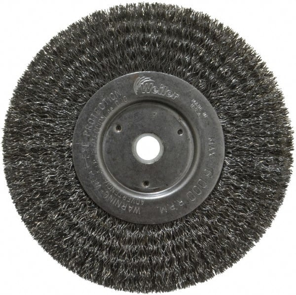 Weiler 93616 Wheel Brush: 6" Wheel Dia, Crimped 