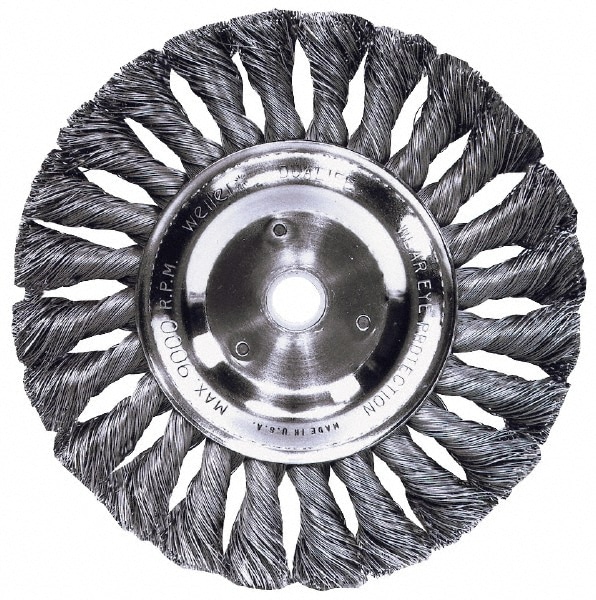 Weiler 94641 Wheel Brush: 4" Wheel Dia, Knotted 