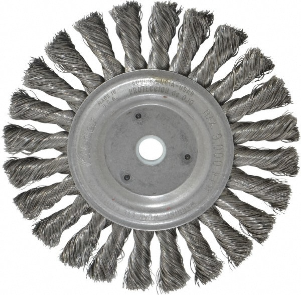 Weiler 94643 Wheel Brush: 6" Wheel Dia, Knotted 