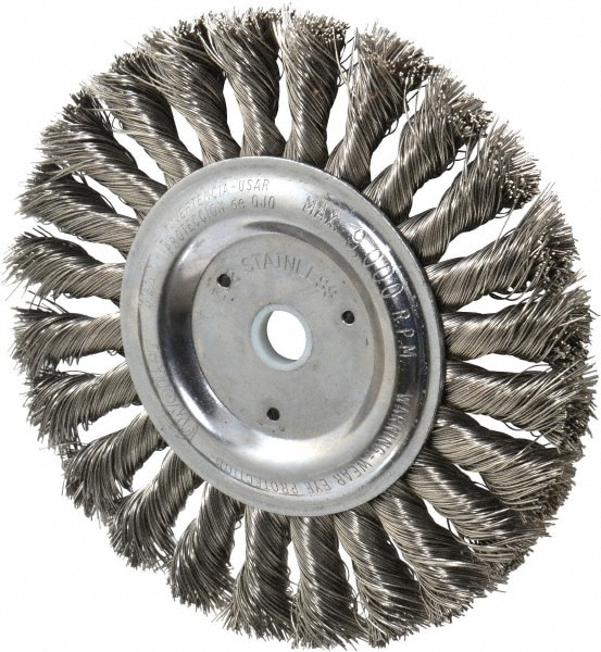 Weiler 94645 Wheel Brush: 6" Wheel Dia, Knotted 