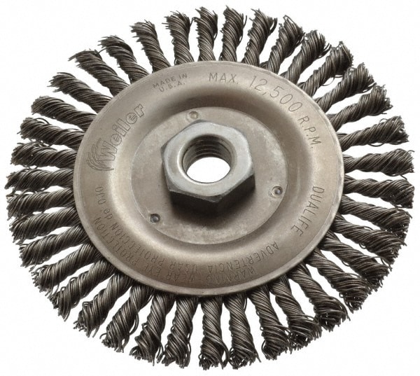 Weiler 94660 Wheel Brush: 5" Wheel Dia, Knotted 