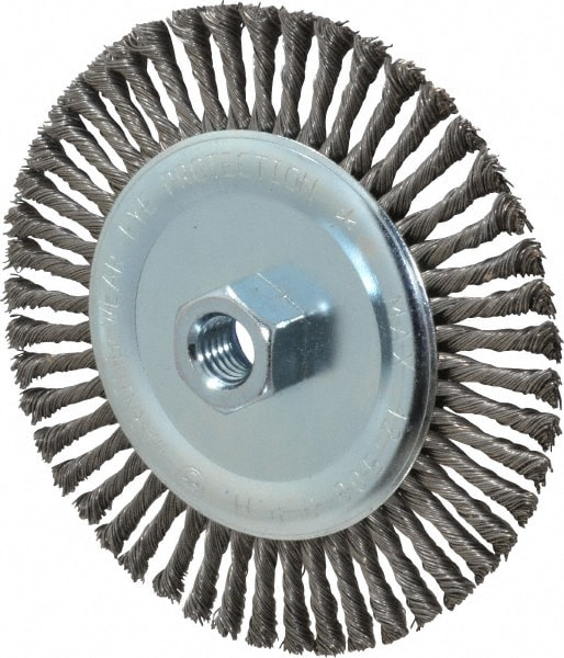 Weiler 94661 Wheel Brush: 6" Wheel Dia, Knotted 