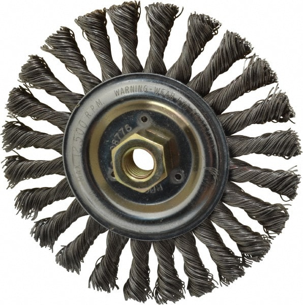 Weiler 94662 Wheel Brush: 6" Wheel Dia, Knotted 