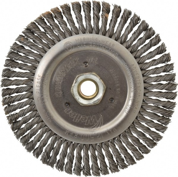 Weiler 94664 Wheel Brush: 6" Wheel Dia, Knotted 