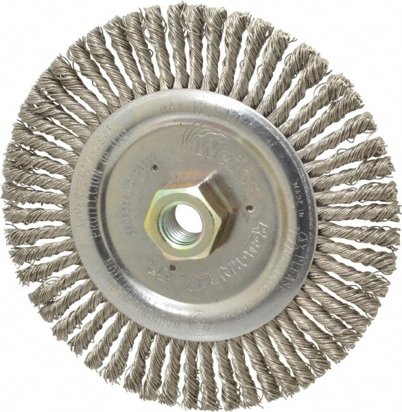 Weiler 94665 Wheel Brush: 6" Wheel Dia, Knotted 