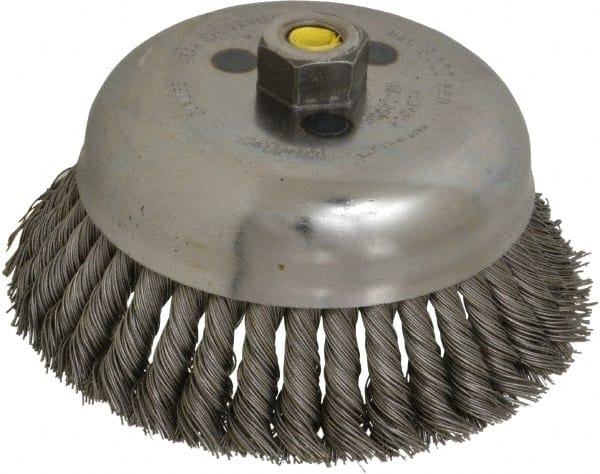 Weiler 94707 Cup Brush: 6" Dia, 0.023" Wire Dia, Steel, Knotted 