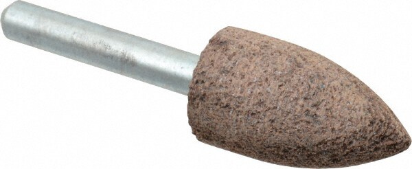 Mounted Point: 1-1/4" Thick, 1/4" Shank Dia, A12, 36 Grit, Very Coarse