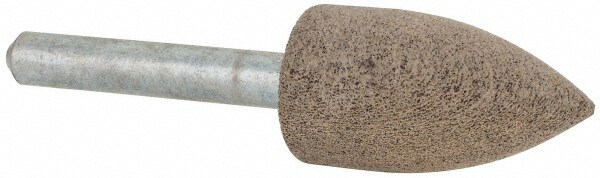 Mounted Point: 1-1/4" Thick, 1/4" Shank Dia, A12, 80 Grit, Medium