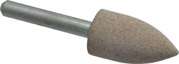 Mounted Point: 1-1/4" Thick, 1/4" Shank Dia, A12, 80 Grit, Medium