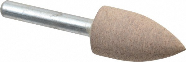 Mounted Point: 1-1/4" Thick, 1/4" Shank Dia, A12, 80 Grit, Medium