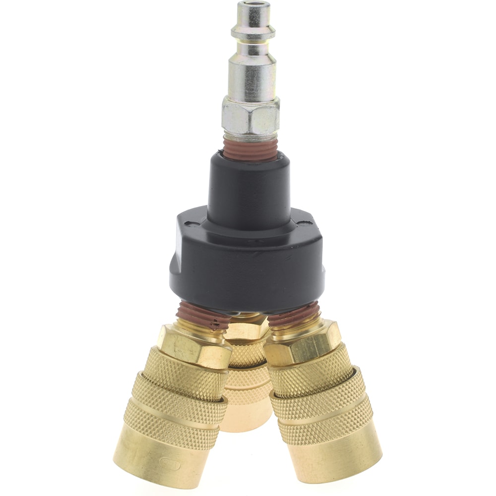 Value Collection 2632322530 Manifold: 1/4" Inlet, 1/4" Outlet, 1 Inlet Port, 3 Outlet Ports, 3" OAL, 3" OAW Image