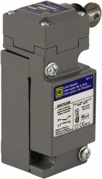 Square D 9007C54F General Purpose Limit Switch: SPDT, NC, Roller Plunger, Top Image