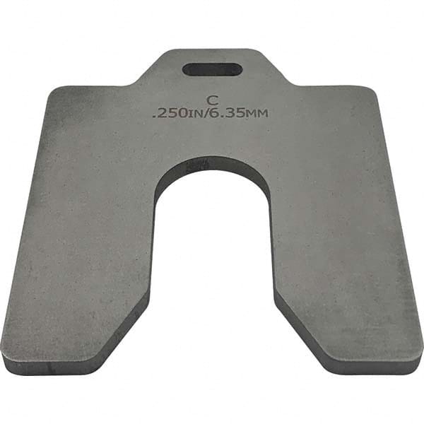 Unpolished 0.500 mm Thickness Metric Stainless Steel Slotted Shim Pack of 10 75 mm Width 75 mm Length Mill Finish 