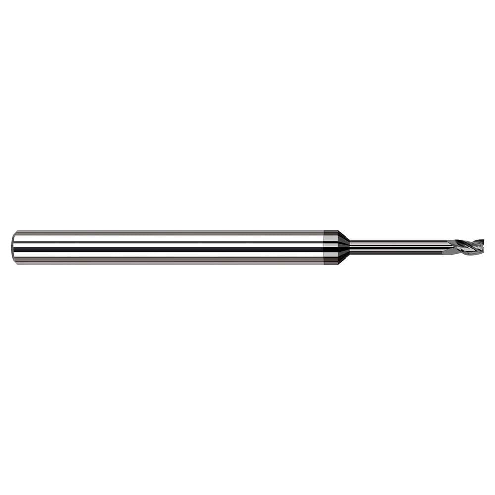 Harvey Tool 34625-C4 Square End Mill: 0.025 Dia, 0.038 LOC, 1/8 Shank Dia, 2-1/2 OAL, 3 Flutes, Solid Carbide Image