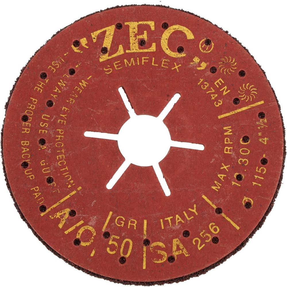 Fiber Disc: 4-1/2" Disc Dia, 7/8" Hole, 50 Grit, Aluminum Oxide