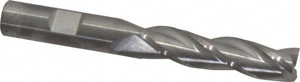 RobbJack TL-303-16 Square End Mill: 1/2 Dia, 2 LOC, 1/2 Shank Dia, 4 OAL, 3 Flutes, Solid Carbide 