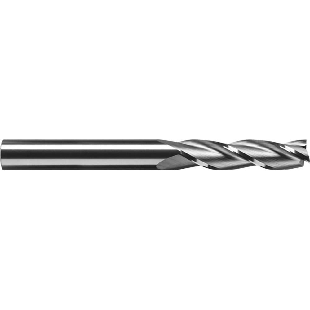Square End Mill: 1/8" Dia, 1" LOC, 3 Flute, Solid Carbide - 3" OAL, 1/8" Shank Dia, 30 deg Helix, Bright/Uncoated Finish, Single End, Series TL-303