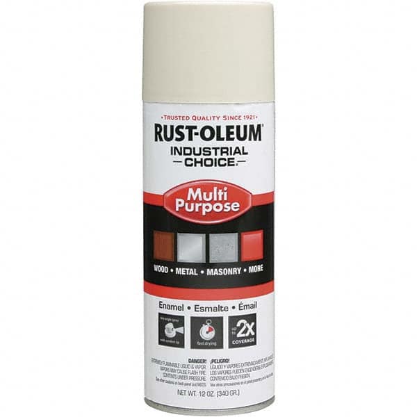 Rust-Oleum | Industrial Choice Enamel Spray Paint: Antique White, Gloss, 16 oz - Indoor & Outdoor, Use on Drums, Equipment & Color Coding